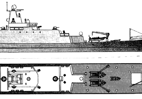 Ship SDK-1700 [Landing Ship] - drawings, dimensions, figures